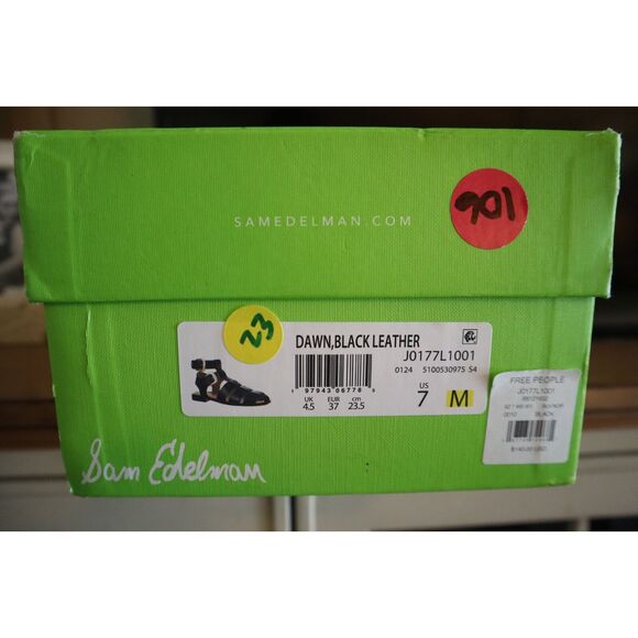 Free People x Sam Edelman Womens Sz 7M Black Leather Dawn Fisherman Sandals - Picture 12 of 12